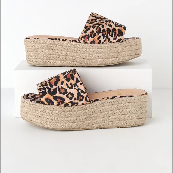 Lulu’s Leopard Print Espadrille Platforms - Picture 2 of 10